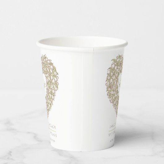 Tulpen-Kranz Braun-Tintenhochzeit Pappbecher (Rechts)