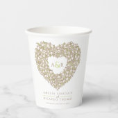 Tulpen-Kranz Braun-Tintenhochzeit Pappbecher (Vorderseite)