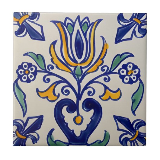 Tulpen-Kunstfliesen-Design Fliese (Vorderseite)