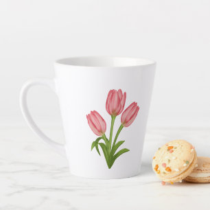 Tulpen, Lavendel, Sonnenblume & Vintage-Buch Milchtasse