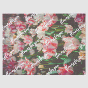 Tulpen mit Vintagem Rosa Seidenpapier