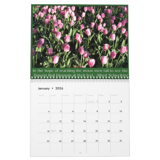 Tulpen mit Zitaten und Redewendungen Kalender (Jan 2026)