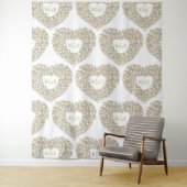 Tulpen-Monogramm-Hochzeitskugel Wandteppich (Beispiel)