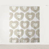 Tulpen-Monogramm-Hochzeitskugel Wandteppich (Vorderseite)