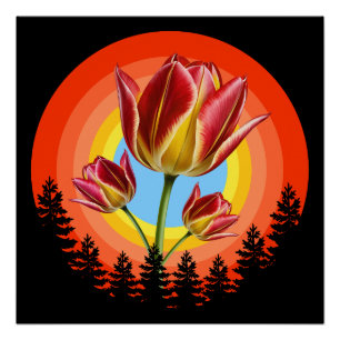 Tulpen Natur botanische Pflanze Poster