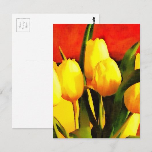 Tulpen (Ölfarbe) Postkarte (Vorne/Hinten)