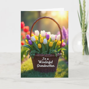 Tulpen-Oma-Grußkarte Karte