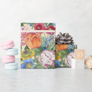 Tulpen-Pfingstrose-Frühlingsblumengarten Geschenkpapier