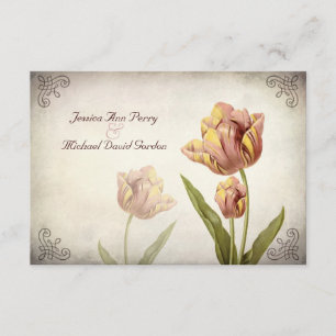 Tulpen-Reaktionskarte Rosa Papagei RSVP Karte