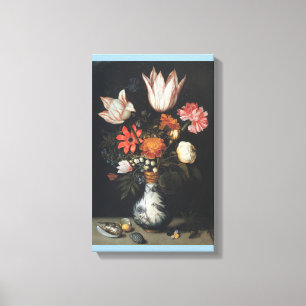 Tulpen, Rose, rosa und weiße Nelken, Vergessen Leinwanddruck
