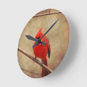 Tulpen Rot Runde Wanduhr (Winkel)