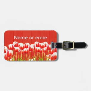 Tulpen, rot und weiß gepäckanhänger
