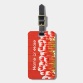 Tulpen, rot und weiß gepäckanhänger (Vorderseite vertikal)