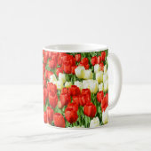 Tulpen, rot und weiß kaffeetasse (VorderseiteRechts)