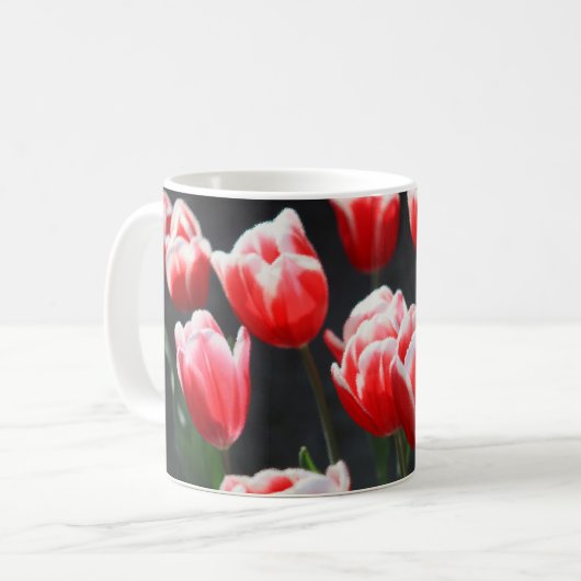 Tulpen, rot und weiß kaffeetasse (Vorderseite Links)