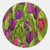 Tulpen Runder Aufkleber (Vorderseite)