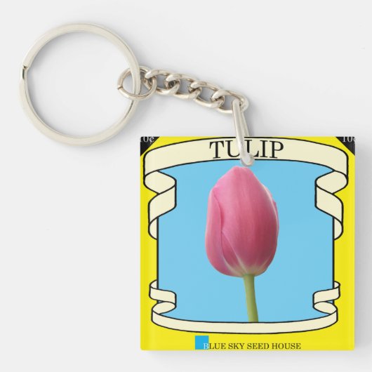 Tulpen-Samenpackung-Anhänger Schlüsselanhänger (Vorderseite)