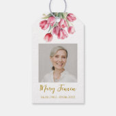 Tulpen-Samenpackung Gedenkfeier Beerdigung Geschenkanhänger (Rückseite)