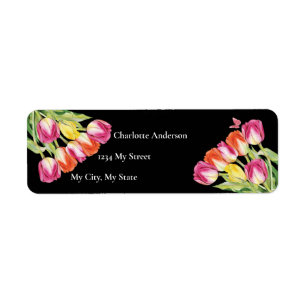 Tulpen & Schmetterling Schwarze Hochzeitsdusche
