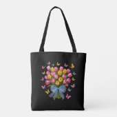 Tulpen & Schmetterlinge-Tasche Tasche (Rückseite)