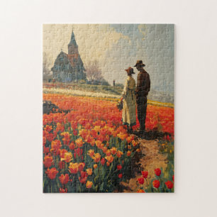 Tulpen-Serenität Vintage Puzzle