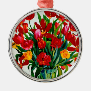 Tulpen Silbernes Ornament