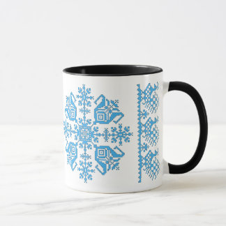 Tulpen-Star mit Pfauen-Mug (blau & schwarz) Tasse