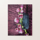 Tulpen Stillleben in Rosa Puzzle (Vertikal)