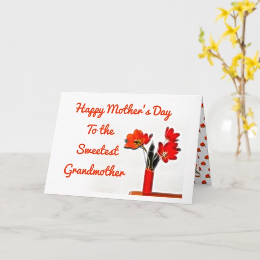 Tulpen Süßeste Oma Muttertag  Karte (Gelbe Blume)