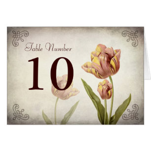 Tulpen-Tischnummernkarte Rosa Papagei