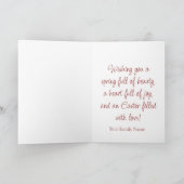 Tulpen, Tweet & OsterLeckereien rosa eingeklappt Feiertagskarte (Innenseite)