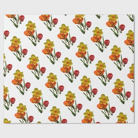 Tulpen und Blume Geschenkpapier (Flach)
