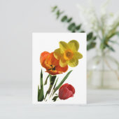 Tulpen und Blume Postkarte (Stehend Vorderseite)