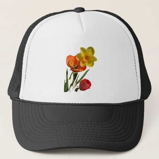 Tulpen und Blume Truckerkappe (Vorderseite)