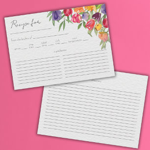 Tulpen und Grün-Brautparty-Rezeptkarte Begleitkarte