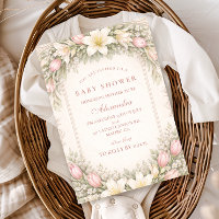 Tulpen- und Lilien-Garten-Baby-Party in Rosa