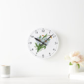 Tulpen und Narzissen-Blumen Clockface 1 Schwarzes Runde Wanduhr (Zuhause)