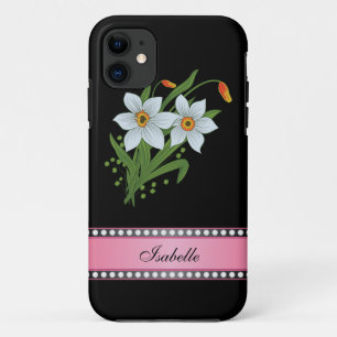 Tulpen und Narzissen Rosa personalisierter Name Case-Mate iPhone Hülle