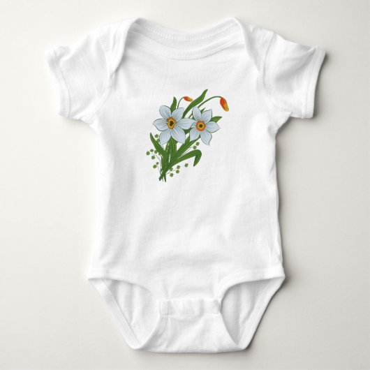 Tulpen und Osterglocken Blumen Baby Strampler (Vorderseite)