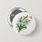 Tulpen und Osterglocken Blumen Button (Vorne & Hinten)