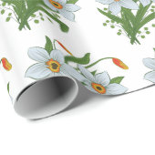 Tulpen und Osterglocken Blumen Geschenkpapier (Rolleneckpunkt)
