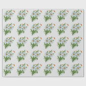 Tulpen und Osterglocken Blumen Geschenkpapier (Flach)