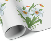 Tulpen und Osterglocken Blumen Geschenkpapier (Rolleneckpunkt)