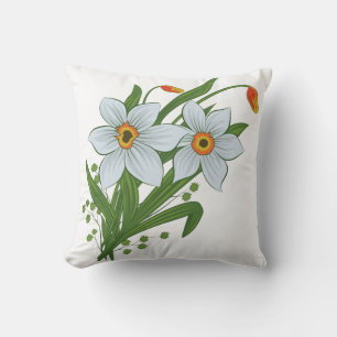 Tulpen und Osterglocken Blumen Kissen