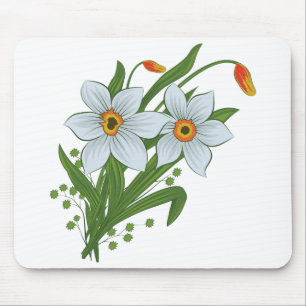 Tulpen und Osterglocken Blumen Mousepad
