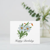 Tulpen und Osterglocken Blumen Postkarte (Stehend Vorderseite)