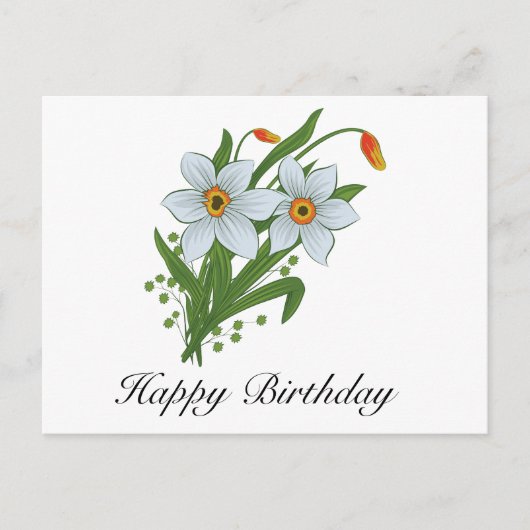 Tulpen und Osterglocken Blumen Postkarte (Vorderseite)