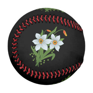 Tulpen und Osterglocken Blumen schwarzer Hintergru Baseball