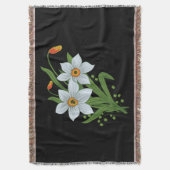 Tulpen und Osterglocken Blumen schwarzer Hintergru Decke (Vorderseite Vertikal)