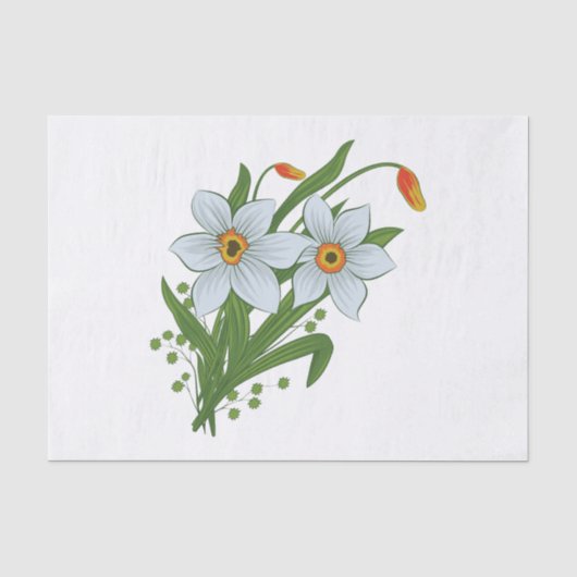 Tulpen und Osterglocken Blumen Seidenpapier (Vorderseite)
